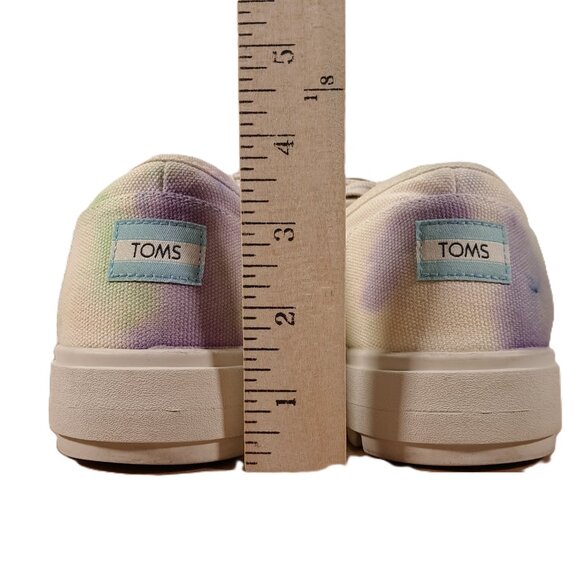 Toms Lug Shoes Women 11 Multi Color Canvas Sneakers Lace Up Platform - Picture 12 of 16